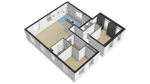 Lekdijk 173A, 2957 CG Nieuw-Lekkerland - Plattegrond - Appartement - 3D (2) - Lekdijk 173-A te Nieuw-Lekkerland.jpg