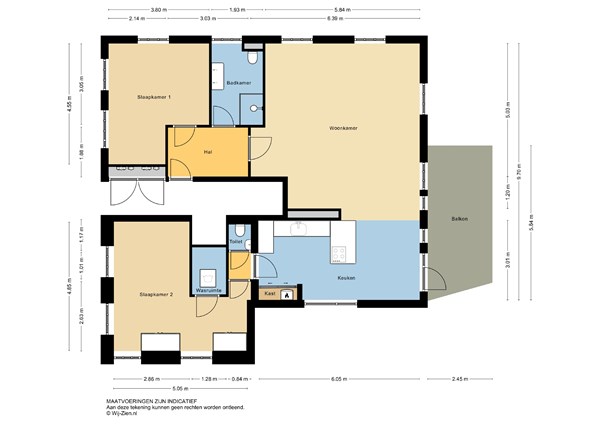 Lekdijk 173A, 2957 CG Nieuw-Lekkerland - Plattegrond - Appartement - 2D - Lekdijk 173-A te Nieuw-Lekkerland.jpg