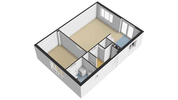 De Spil 42, 2954 PB Alblasserdam - Plattegrond BG - 3D - De Spil 42 te Alblasserdam.jpg