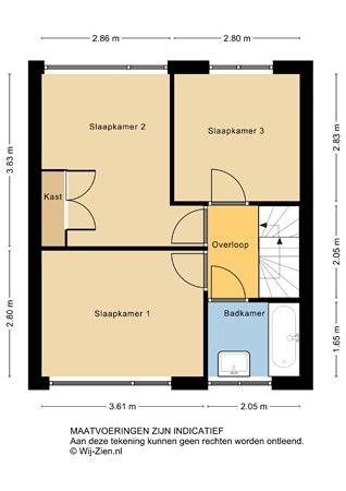 Troelstrastraat 62, 2953 BM Alblasserdam - Plattegrond 2D - 1E - Troelstrastraat 62 te Alblasserdam.jpg