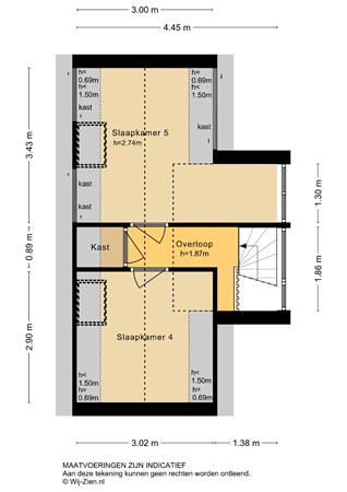 Westeind 212a, 3351 AS Papendrecht - Plattegrond 2E - 2D - Westeind 212-A te Papendrecht.jpg