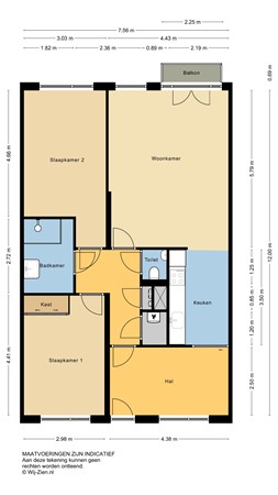 Van Eesterensingel 76A, 2951 CL Alblasserdam - Plattegrond - Appartement - 2D - Van Eesterensingel 76-A te Alblasserdam.jpg