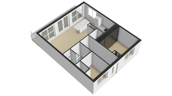 Anjerstraat 63, 2951 BA Alblasserdam - Plattegrond appartement - 3D - Anjerstraat 63 te Alblasserdam.jpg