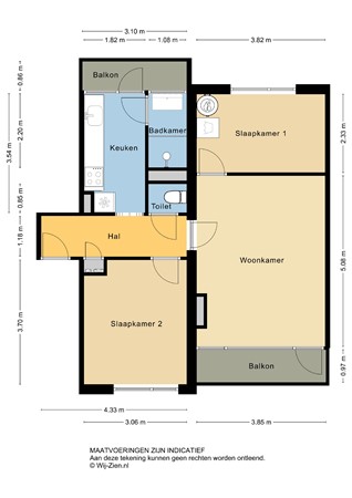 Mr. Kesperweg 42, 2982 RP Ridderkerk - Plattegrond appartement - 2D - Mr. Kesperweg 42 te Ridderkerk.jpg