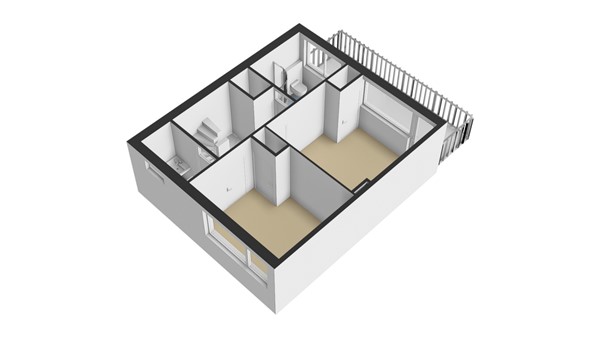 Thorbeckestraat 35, 2953 AP Alblasserdam - Plattegrond 1E - 3D - Thorbeckestraat 35 te Alblasserdam.jpg