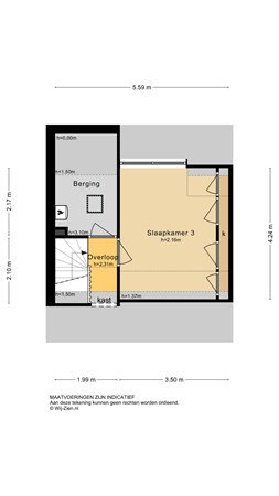 Thorbeckestraat 35, 2953 AP Alblasserdam - Plattegrond 2E - 2D - Thorbeckestraat 35 te Alblasserdam.jpg