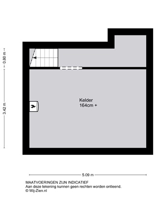 Kerkstraat 50, 2951 GK Alblasserdam - Plattegrond - Kelder - 2D - Kerkstraat 50 te Alblasserdam.jpg