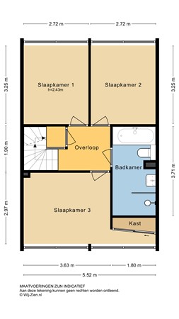 Groen van Prinstererstraat 43, 3354 BA Papendrecht - Plattegrond 2D - 1E - Groen van Prinstererstraat 43 te Papendrecht.jpg