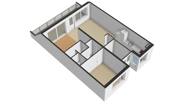 Wilgenlaan 2, 2951 EL Alblasserdam - Plattegrond 3D - Appartement - Wilgenlaan 2 te Alblasserdam.jpg