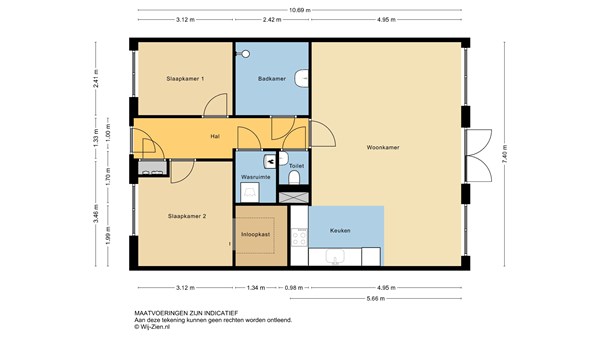 Anjerstraat 29, 2951 BA Alblasserdam - Plattegrond 2D - Appartement - Anjerstraat 29 te Alblasserdam.jpg