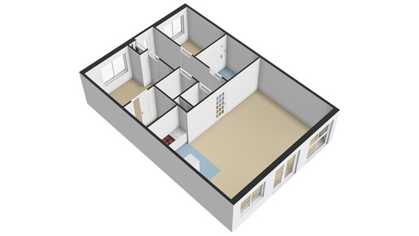 Anjerstraat 29, 2951 BA Alblasserdam - Plattegrond 3D - Appartement - Anjerstraat 29 te Alblasserdam.jpg