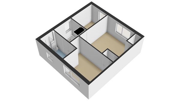 Kerkstraat 6A, 2951 GK Alblasserdam - Plattegrond 1E - 3D - Kerkstraat 6-a te Alblasserdam.jpg