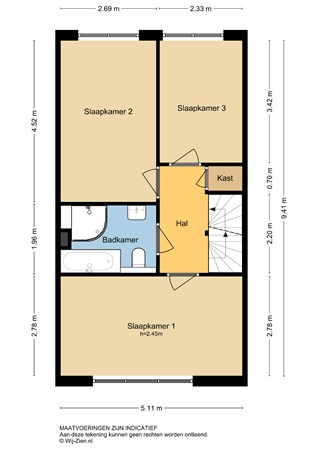 Groene Zoom 34, 2951 BJ Alblasserdam - Plattegrond 1E - 2D - Groene Zoom 34 te Alblasserdam.jpg