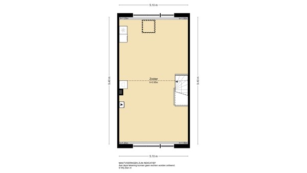 Groene Zoom 34, 2951 BJ Alblasserdam - Plattegrond 2E - 2D - Groene Zoom 34 te Alblasserdam.jpg