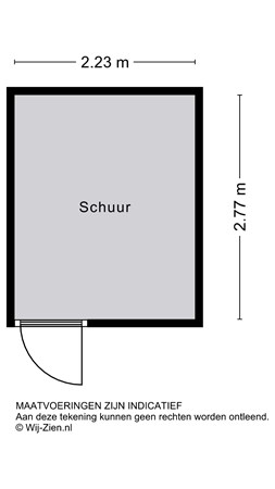 Kievitstraat 22, 2953 EE Alblasserdam - Plattegrond schuur - 2D - Kievitstraat 22 te Alblasserdam.jpg