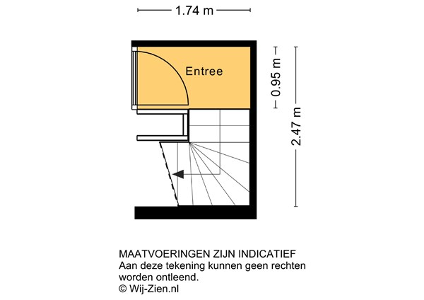 Witte de Withstraat 86D, 3012 BT Rotterdam - Plattegrond 2D - entree - Witte de Withstraat 86 D te Rotterdam.jpg