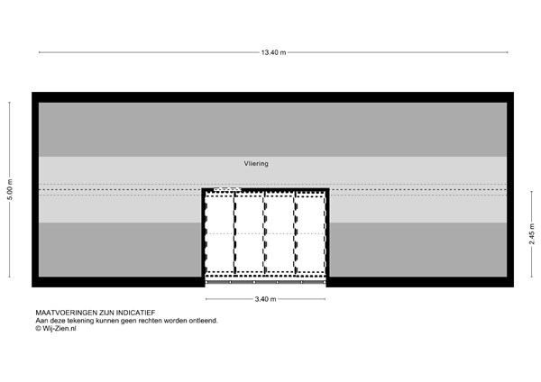 Witte de Withstraat 86D, 3012 BT Rotterdam - Plattegrond 2D - vliering (indicatief) - Witte de Withstraat 86 D te Rotterdam.jpg