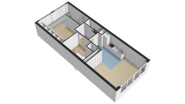 Witte de Withstraat 86D, 3012 BT Rotterdam - Plattegrond 3D - appartement - Witte de Withstraat 86 D te Rotterdam.jpg