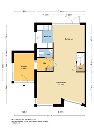 De Spil 12, 2954 PB Alblasserdam - Plattegrond BG - 2D - De Spil 12 te Alblasserdam.jpg