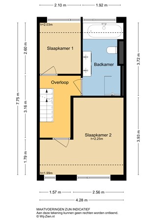 Reederijstraat 9, 2951 AL Alblasserdam - Plattegrond 1E - 2D - Reederijstraat 9 te Alblasserdam.jpg