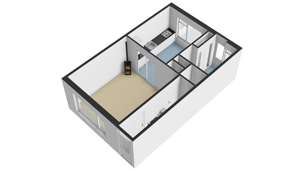 Noachstraat 27, 2951 AG Alblasserdam - Plattegrond 3D Begane grond - Noachstraat 27 te Alblasserdam.jpg