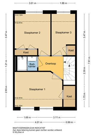 Noachstraat 27, 2951 AG Alblasserdam - Plattegrond 2D verdieping 1 - Noachstraat 27 te Alblasserdam.jpg