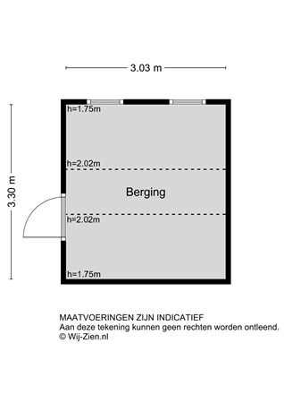 Noachstraat 27, 2951 AG Alblasserdam - Plattegrond 2D Berging - Noachstraat 27 te Alblasserdam.jpg