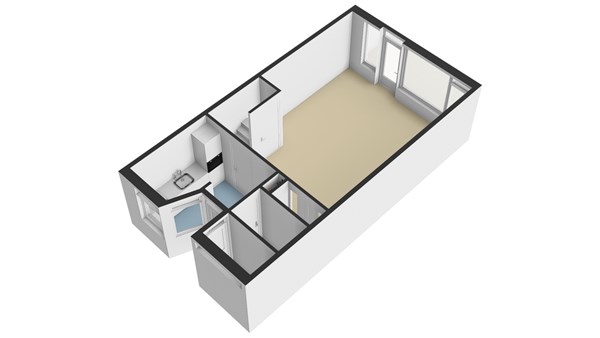 Groen van Prinstererstraat 35, 2953 BB Alblasserdam - Plattegrond begane grond - 3D- Groen van Prinstererstraat 35 in Alblasserdam.jpg