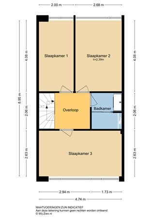 Groen van Prinstererstraat 35, 2953 BB Alblasserdam - Plattegrond eerste verdieping - 2D - Groen van Prinstererstraat 35 in Alblasserdam.jpg