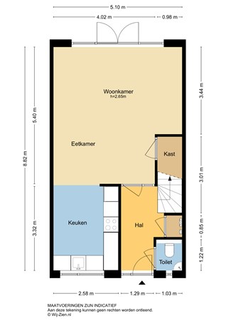 Fop Smitstraat 69, 2953 XD Alblasserdam - Plattegrond begane grond - 2D- Fop Smitstraat 69 Alblasserdam.jpg