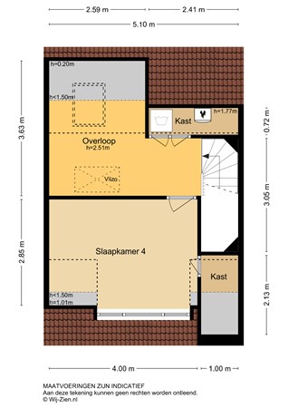 Fop Smitstraat 69, 2953 XD Alblasserdam - Plattegrond tweede verdieping - 2D - Fop Smitstraat 69 Alblasserdam.jpg