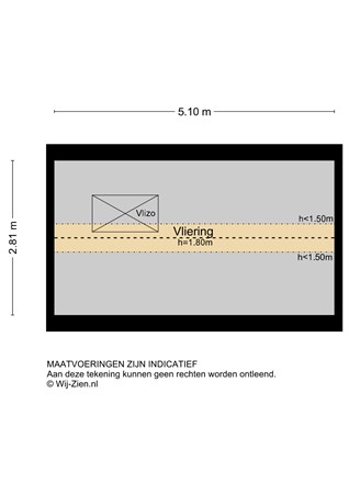 Fop Smitstraat 69, 2953 XD Alblasserdam - Plattegrond vliering - 2D - Fop Smitstraat 69 Alblasserdam.jpg