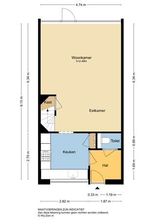 Troelstrastraat 39, 2953 BK Alblasserdam - Plattegrond BG - 2D - Troelstrastraat 39 te Alblasserdam.jpg