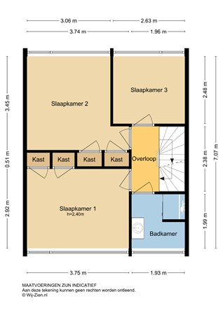 Guido Gezellestraat 43, 3351 CL Papendrecht - Plattegrond 2D Verdieping 1 - Guido Gezellestraat 43 te Papendrecht.jpg