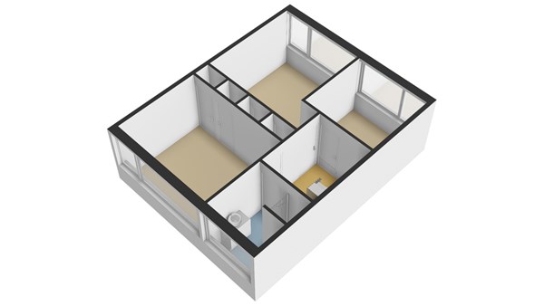 Guido Gezellestraat 43, 3351 CL Papendrecht - Plattegrond 3D Verdieping 1 - Guido Gezellestraat 43 te Papendrecht.jpg