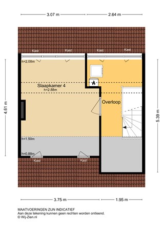 Guido Gezellestraat 43, 3351 CL Papendrecht - Plattegrond 2D Verdieping 2 - Guido Gezellestraat 43 te Papendrecht.jpg