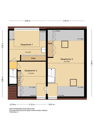 Dam 58, 2951 GB Alblasserdam - Plattegrond- eerste verdieping - 2D - Dam 58 Alblasserdam.jpg