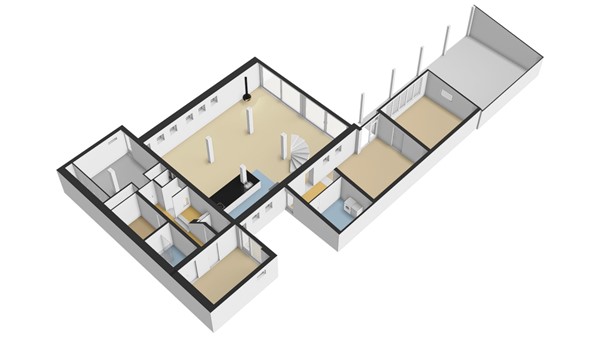 Ruigenhil 2, 2952 AR Alblasserdam - Plattegrond begane grond -3d- Ruigenhil 2 te Alblasserdam.jpg