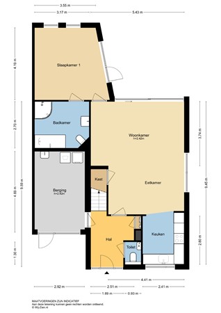 Touwbaan 27, 2953 HA Alblasserdam - Plattegrond Begane grond 2D - Touwbaan 27 te Alblasserdam.jpg
