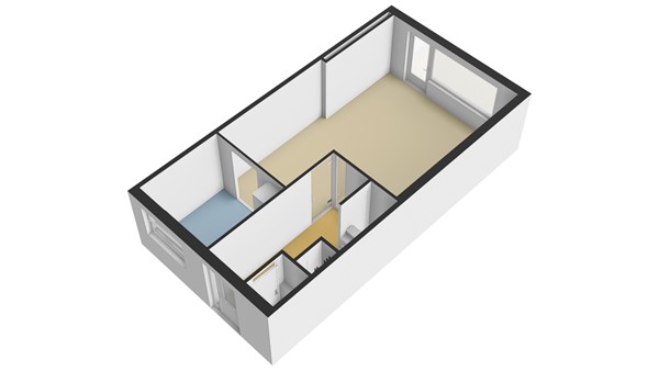 Prins Bernhardstraat 3, 2951 VK Alblasserdam - Plattegrond - Begane grond - 3D - Pr. Bernhardstraat 3.jpg