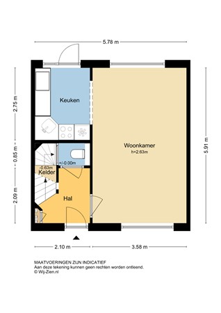 Papaverstraat 5, 2951 BR Alblasserdam - Plattegrond Begane grond 2D - Papaverstraat 5 te Alblasserdam.jpg