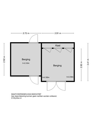 Papaverstraat 5, 2951 BR Alblasserdam - Plattegrond Berging 2D - Papaverstraat 5 te Alblasserdam.jpg