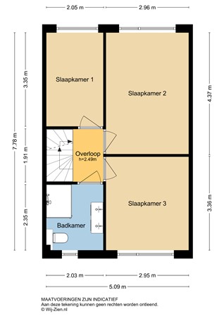 Heidezoom 24, 3355 SC Papendrecht - Plattegrond Verdieping 1 2D - Heidezoom 24 te Papendrecht.jpg