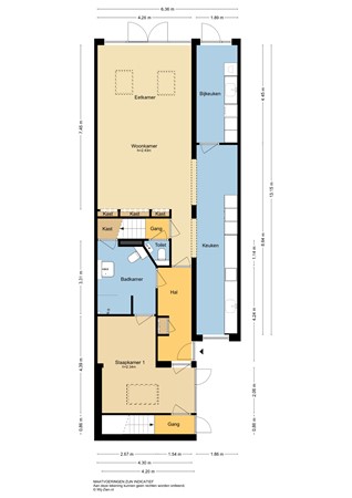 De Wervel 36, 2954 CC Alblasserdam - Plattegrond Begane grond 2D - De Wervel 36 te Alblasserdam.jpg