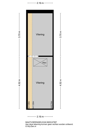 De Wervel 36, 2954 CC Alblasserdam - Plattegrond Vliering 2D - De Wervel 36 te Alblasserdam.jpg