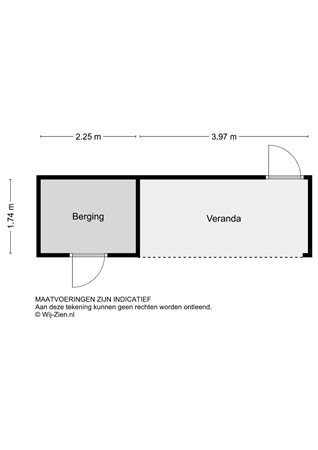 De Wervel 36, 2954 CC Alblasserdam - Plattegrond Berging 2D - De Wervel 36 te Alblasserdam.jpg