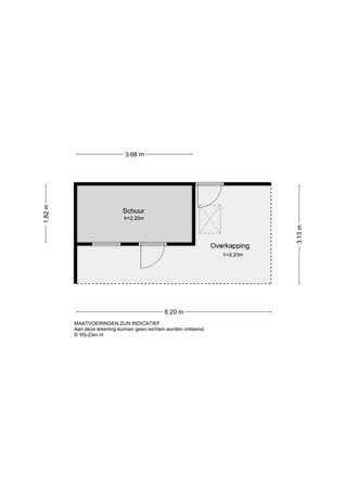 Dreef 3, 2959 BH Streefkerk - Plattegrond Schuur en overkapping 2D - Dreef 3 te Streefkerk.jpg