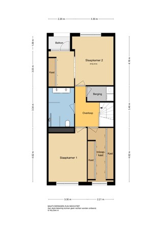 Nedersassen 8, 2951 EK Alblasserdam - Plattegrond Tweede verdieping 2D - Nedersassen 8 te Alblasserdam.jpg