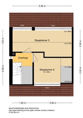 Esdoornlaan 21, 2951 BE Alblasserdam - Plattegrond Verdieping 2 2D - Esdoornlaan 21 te Alblasserdam.jpg