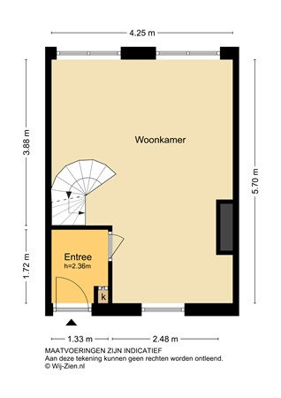 West Kinderdijk 255, 2953 XT Alblasserdam - Plattegrond begane grond - 2D - West Kinderdijk 255 te Alblasserdam.jpg